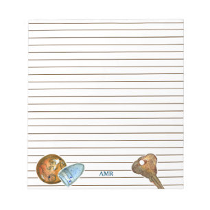 Metalen detectietraining Sleutels Monogram Button Notitieblok