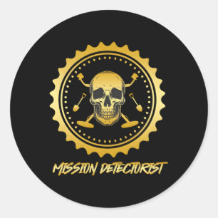Metalen Detector Missie Detectorist Schattenjacht Ronde Sticker