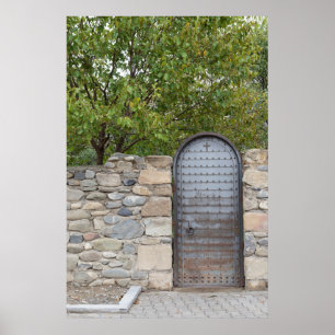 Metalen deur en wand poster