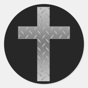 metalen dwarsdoorsnede ronde sticker