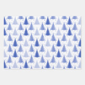 Metalen Folie Blauwe Groene dennenbomen Inpakpapier Vel (Voorkant 3)