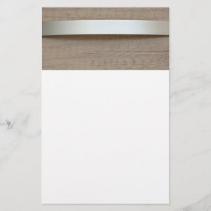 Metalen gebogen plaat met houten oppervlak erachte flyer