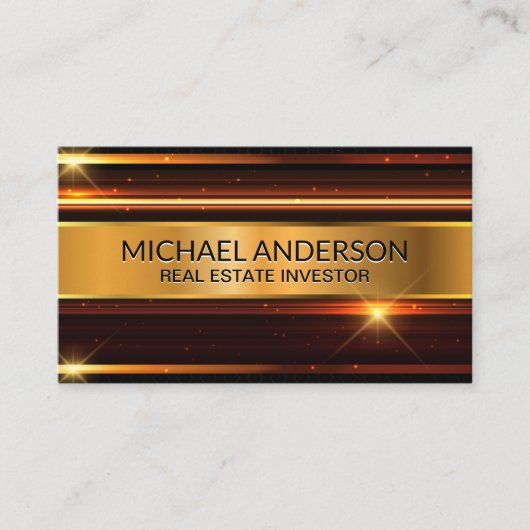 Metalen Glans Achtergrond Visitekaartje (Voorkant)