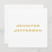 Metalen Goud & Witte Professionele Moderne Kaart (Voorkant / Achterkant)