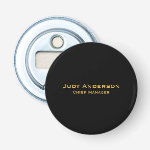 Metalen Goud & Zwart Professionele Moderne Naam Pr Button Flesopener