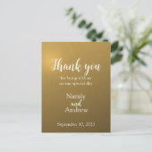 Metalen gouden bedankkaart briefkaart (Staand voorkant)