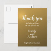 Metalen gouden bedankkaart briefkaart (Voorkant / Achterkant)