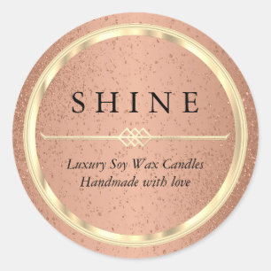  metalen gouden en Oranje koraaletiketten Ronde Sticker