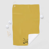 Metalen gouden golfspons met naam en logo golfhanddoek (Insitu)