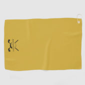 Metalen gouden golfspons met naam en logo golfhanddoek (Horizontaal)