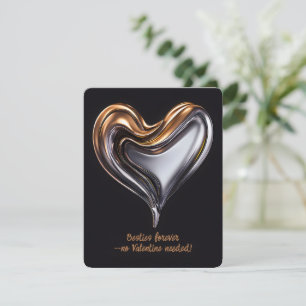 Metalen Hart Vriend Gelukkig Galentine's Day Kaart