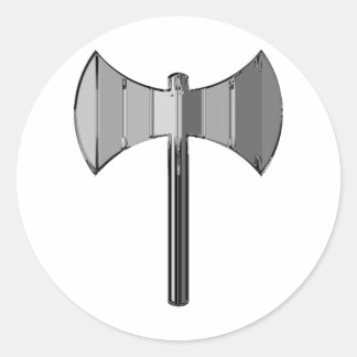 Metalen Labrys Ronde Sticker