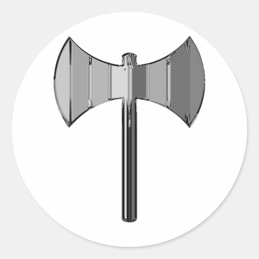 Metalen Labrys Ronde Sticker (Voorkant)