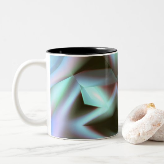 Metalen look leuk tweekleurige koffiemok (Met donut)