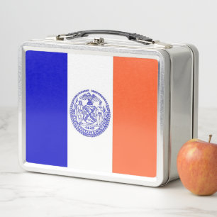Metalen lunchbox met vlag van New York City van ro