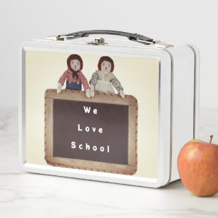 Metalen Lunchbox Raggedy Ann & Andy We Love School