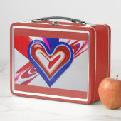 Metalen lunchbox. Schattige Heart Design lunchbox (In situ)