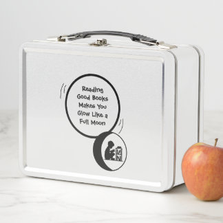 Metalen lunchbox voor kinderen die lezen