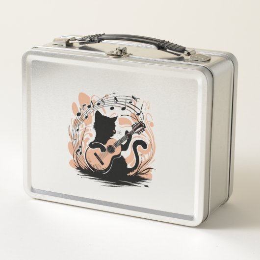 Metalen lunchbox - Zwarte kat (Voorkant)