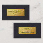 Metalen Nep Gouden Label en Leer (Voorkant / Achterkant)