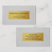 Metalen nep gouden label en leer (Voorkant / Achterkant)