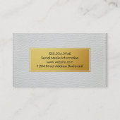 Metalen nep gouden label en leer (Achterkant)