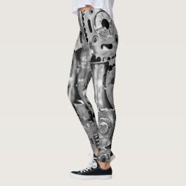 Metalen onderdelen bionische vrouwenbenen leggings