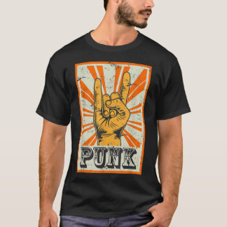 Metalen rockpersonages en punk rockers gitaristen t-shirt