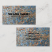 Metalen Roestige Achtergrond | Industriële Schroev Visitekaartje (Voorkant / Achterkant)