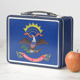 Metalen Roestvrij Lunchbox met North Dakota vlag