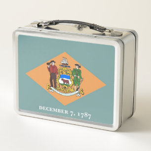 Metalen Roestvrij Lunchbox met vlag van Delaware