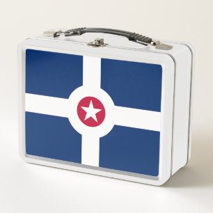 Metalen Roestvrij Lunchbox met vlag van Indianapol