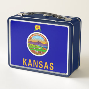 Metalen Roestvrij Lunchbox met vlag van Kansas