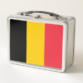 Metalen Roestvrije Lunchbox met Belgische vlag (Voorkant)