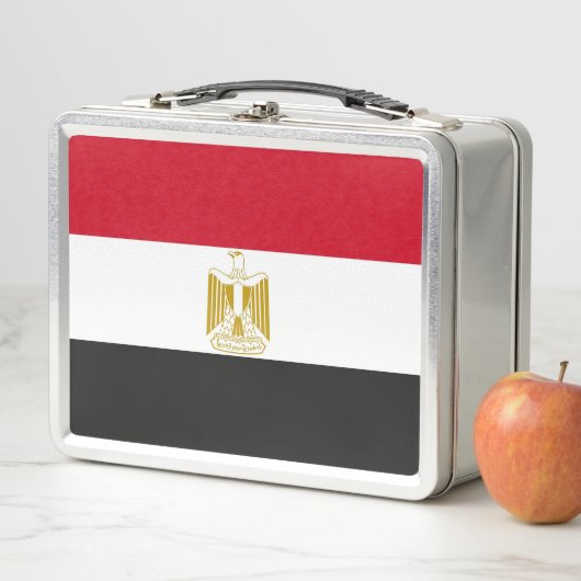 Metalen Roestvrije Lunchbox met Egyptische vlag (In situ)
