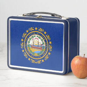 Metalen Roestvrije Lunchbox met New Hampshire vlag