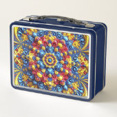 Metalen Roestvrije Lunchbox met Roemeense kleuren (Achterkant)