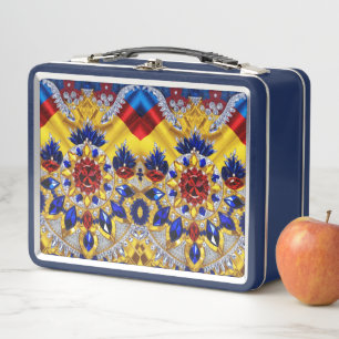 Metalen Roestvrije Lunchbox met Roemeense kleuren