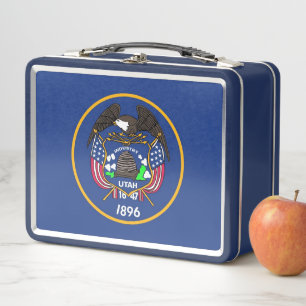 Metalen Roestvrije Lunchbox met Utah State vlag