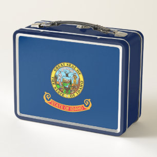 Metalen Roestvrije Lunchbox met vlag van Idaho