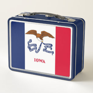 Metalen Roestvrije Lunchbox met vlag van Iowa