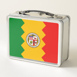 Metalen Roestvrije Lunchbox met vlag van Los Angel