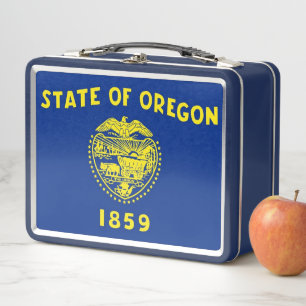 Metalen Roestvrije Lunchbox met vlag van Oregon