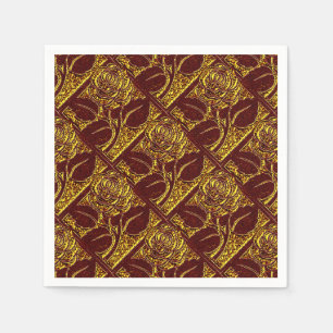Metalen Rozen-20-Red Gold-Paper Cocktail Napkins Servet