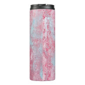 metalen textuur met krassen en abstracte barsten; thermosbeker (Achterkant)