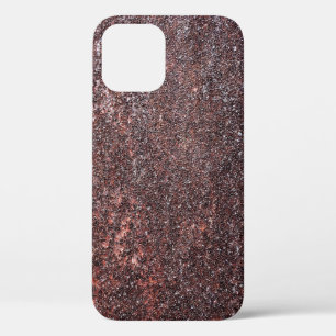 Metalen textuur met krassen en kraakbedekking iPhone 12 hoesje