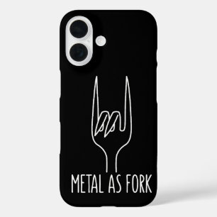 Metalen vork als grappige rots op keukenontwerp iPhone 16 hoesje