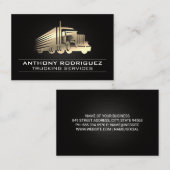 Metalen vrachtwagen | Bestuurder | Logistieke leve Visitekaartje (Voorkant / Achterkant)