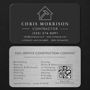 Metalen Zilver Bouwconstructie QR Code Visitekaartje