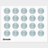 metalen zilver- en Aqua Blue-labels Ronde Sticker (Vel)
